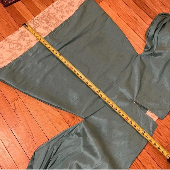 Handmade Teal Tunic Dress with Toile Hem - Picture 6 of 6